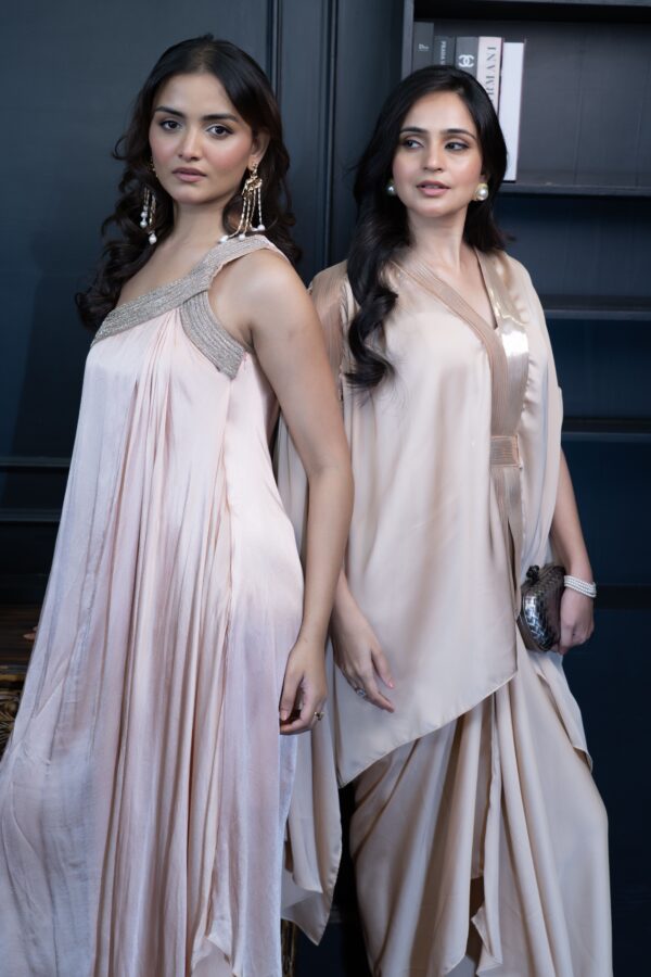 The Bouji Cape Dress – Peach