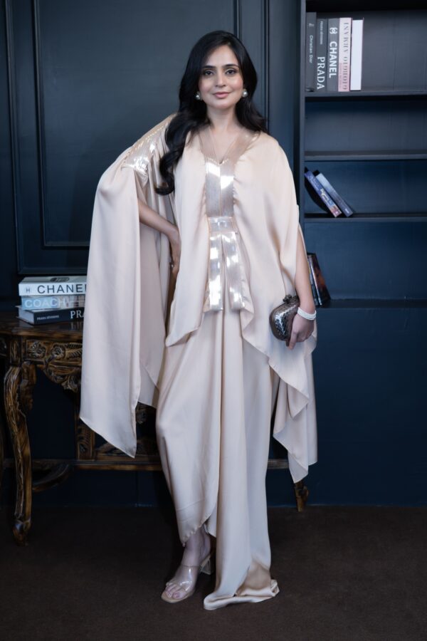 The Bouji Cape Dress – Peach