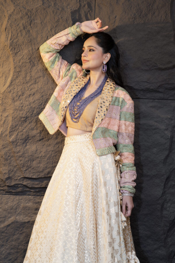 Modern Rani Set – Chikan Kari Jacket with Chanderi Silk Skirt