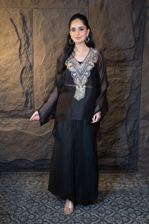 Noir Dress – Silver & Blue Handworked Ensemble