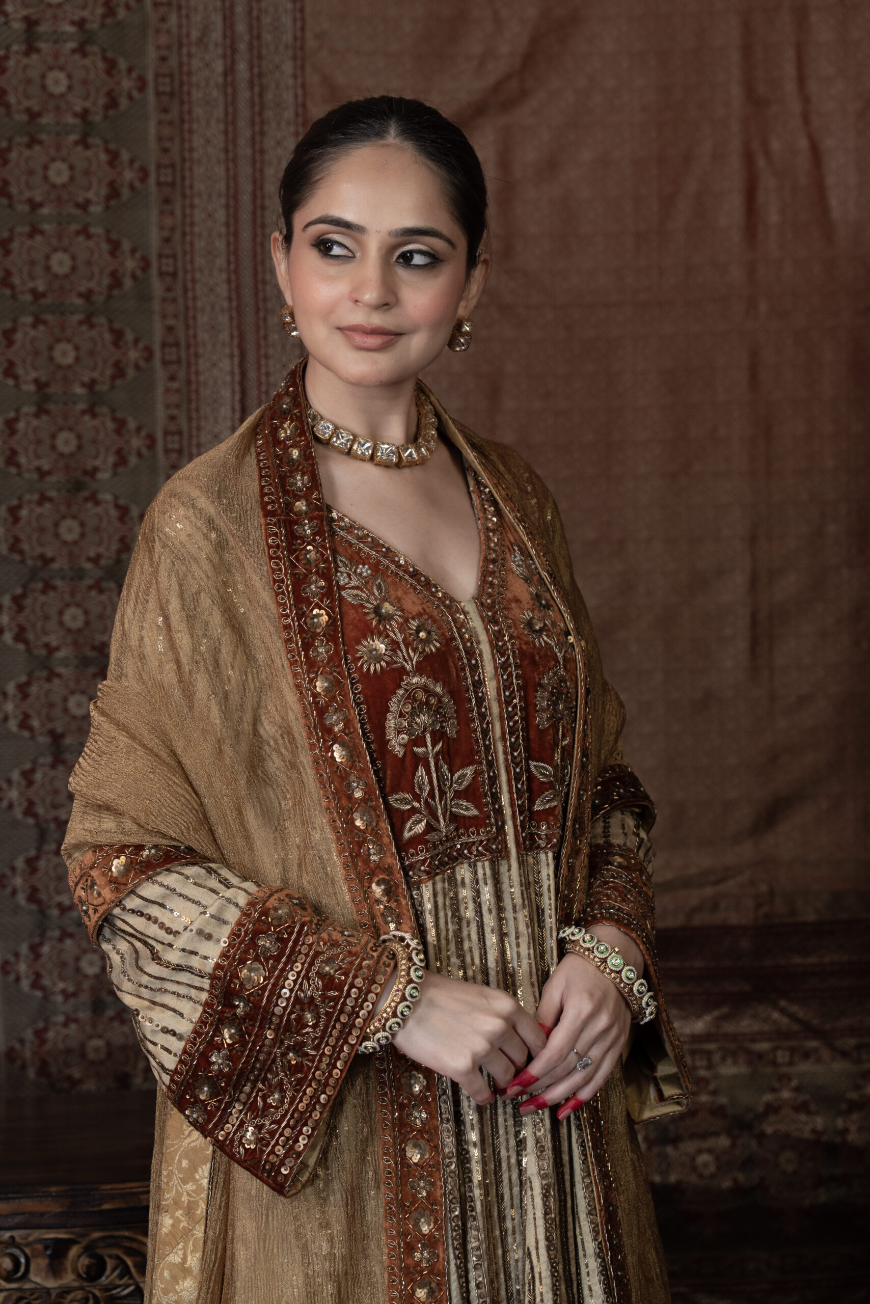 Sunehri Anarkali – Pure Banarasi Silk - Image 6
