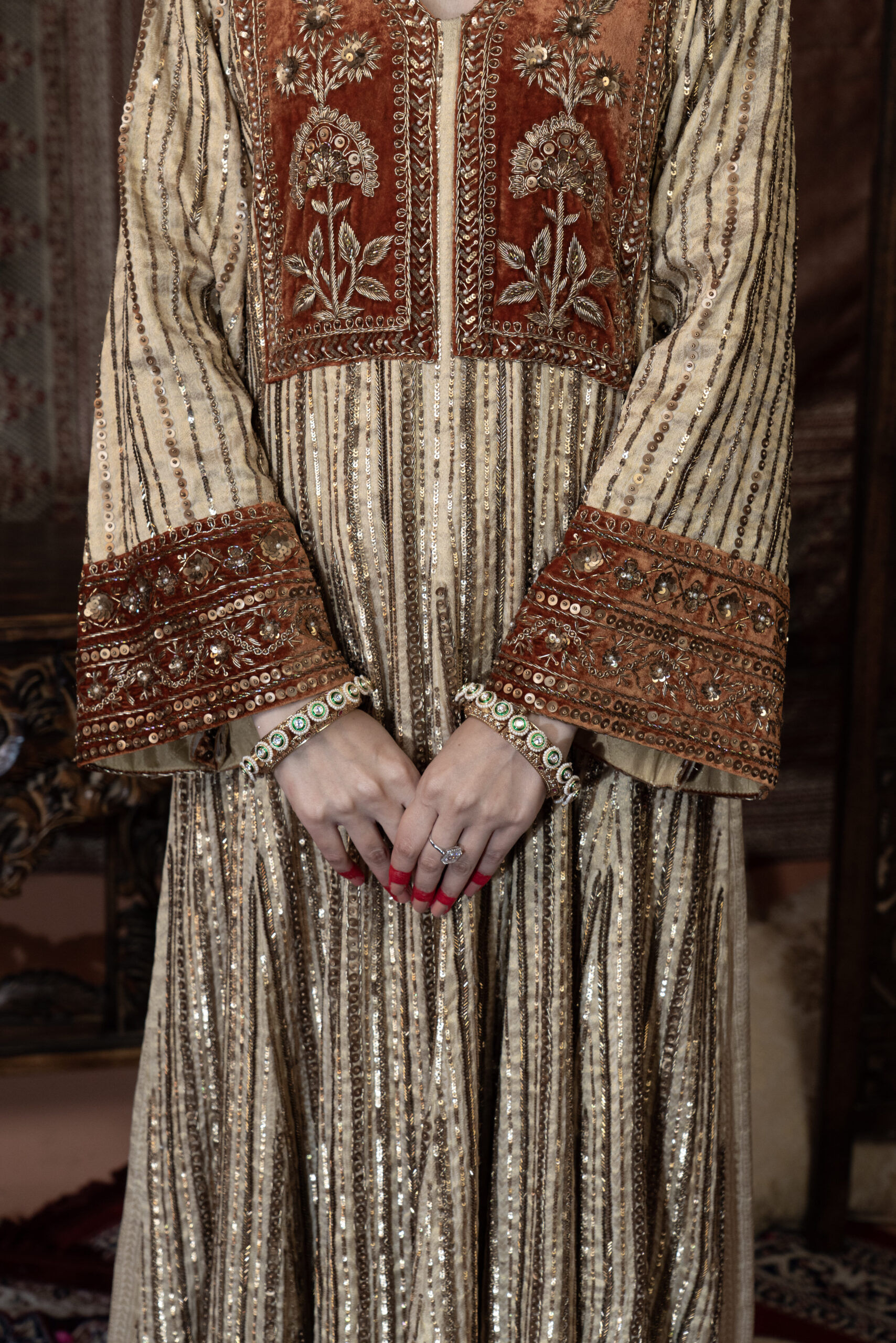 Sunehri Anarkali – Pure Banarasi Silk - Image 4