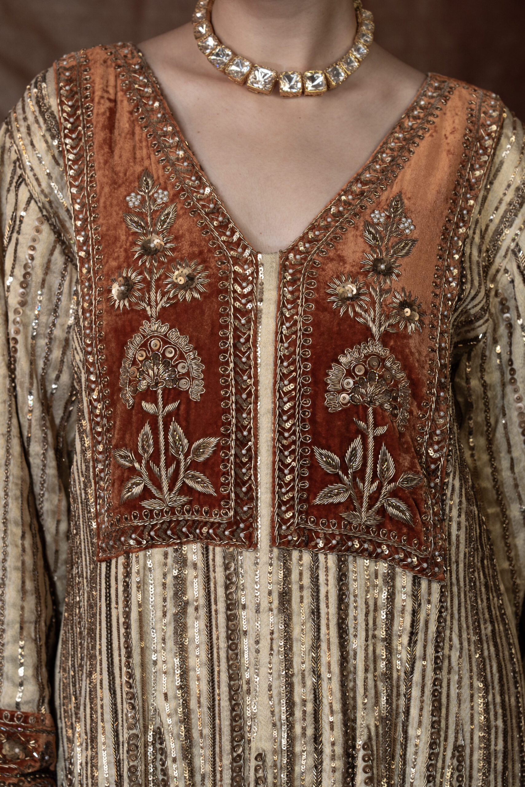 Sunehri Anarkali – Pure Banarasi Silk - Image 3